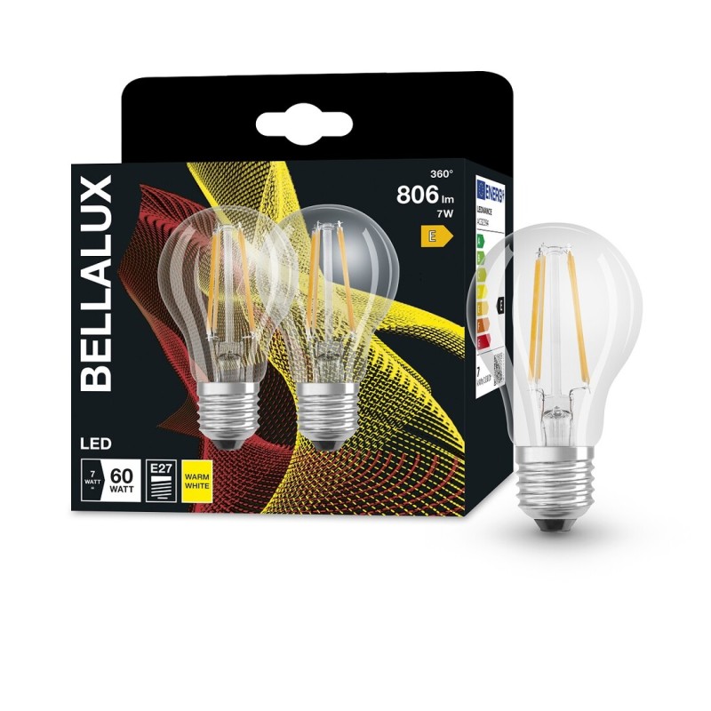 164857 2u LAMPARA STANDARD FIL LED E27 6,5W 2700K BELLALUX 164857 2u LAMPARA STANDARD FIL LED E27 6,5W 2700K BELLALUX