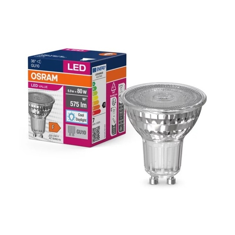 096684 LAMPARA LED GU10 6,9W 6500K 36º VALUE