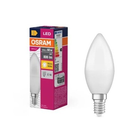 152915 LAMPARA VELA LED 6,8W E14 2700K VALUE OSRAM
