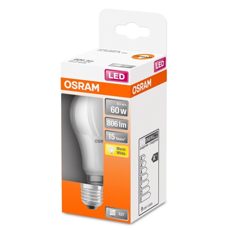 127357 LAMPARA STANDARD LED E27 8,5W 2700K STAR OSRAM