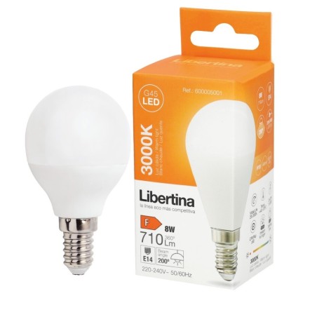 600005001 LAMPARA ESFERICA LED E14 8W 3000K LIBERTINA