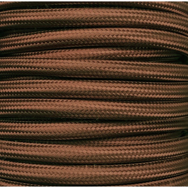 CIR62CM20 5m CABLE TEXTIL LISO MARRÓN MATE