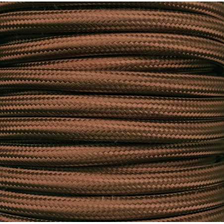 CIR62CM20 5m CABLE TEXTIL LISO MARRÓN MATE