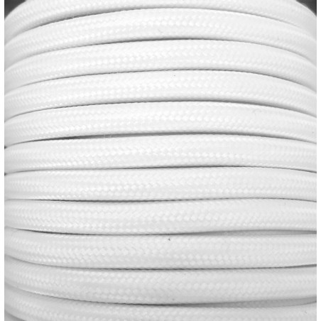 CIR62CM01 25m CABLE TEXTIL LISO BLANCO MATE