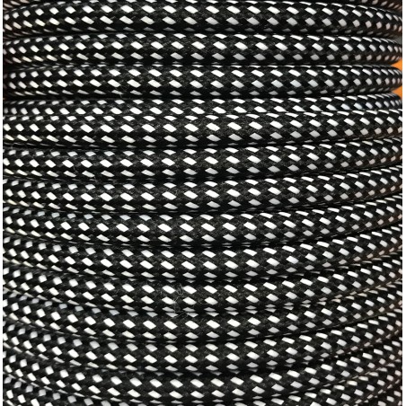 CIR62CM13-01 5m CABLE TEXTIL DUERO NEGRO-BLANCO