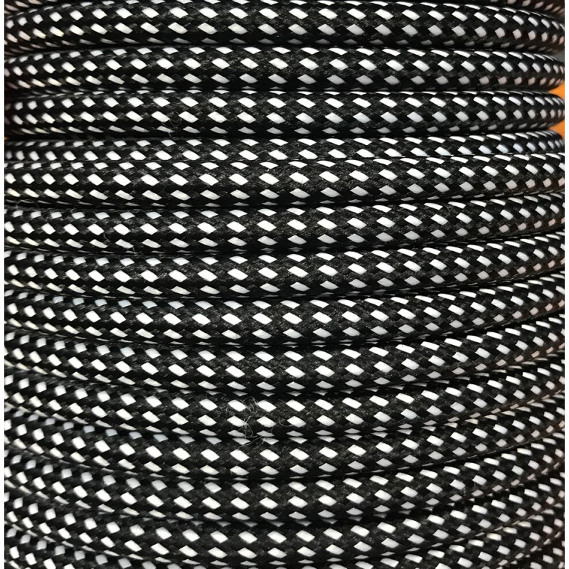 CIR62CM13-01 25 MTS CABLE TEXTIL DUERO NEGRO-BLANC