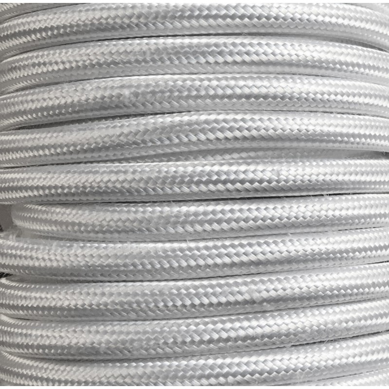 CIR62CTS73 5 MTS CABLE TEXTIL LISO BLANCO BRILLO