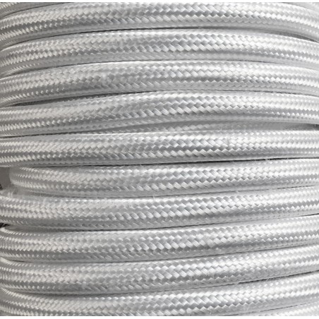CIR62CTS73 5 MTS CABLE TEXTIL LISO BLANCO BRILLO