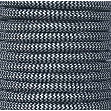 CIR62CTS73-56 25m CABLE TEXTIL ZIGZAG NEGRO-BLO