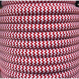 CIR62CM24-01 5m CABLE TEXTIL ZIGZAG BLANCO-ROJO