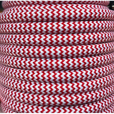 CIR62CM24-01 5m CABLE TEXTIL ZIGZAG BLANCO-ROJO