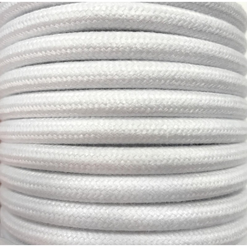 CIR62AL01 25m CABLE TEXTIL BLANCO ALGODON LISO