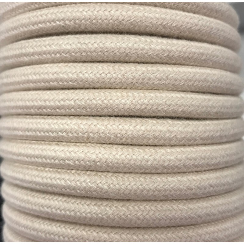 CIR62AL02 25m CABLE TEXTIL BEIGE ALGODON LISO