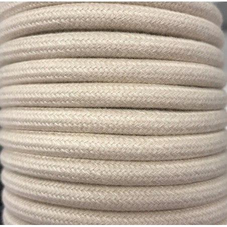 CIR62AL02 25m CABLE TEXTIL BEIGE ALGODON LISO