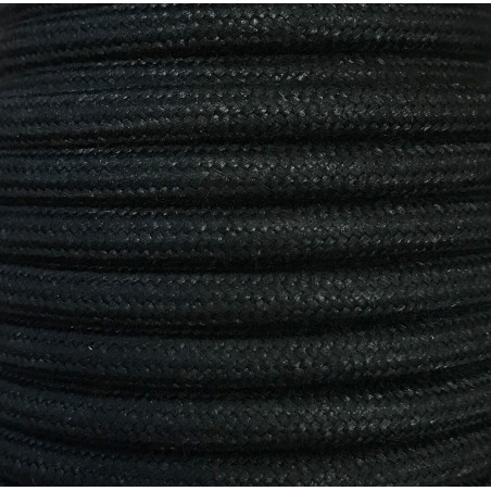 CIR62AL03 15m CABLE TEXTIL LISO NEGRO ALGODON