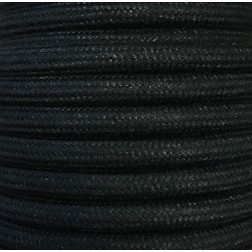 CIR62AL03 25m CABLE TEXTIL LISO NEGRO ALGODON