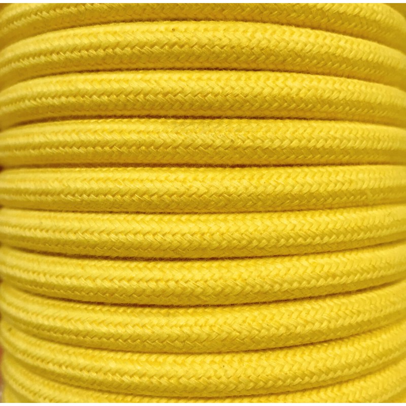 CIR62AL04 25m CABLE TEXTIL AMARILLO ALGODON LISO