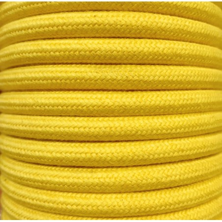 CIR62AL04 25m CABLE TEXTIL AMARILLO ALGODON LISO