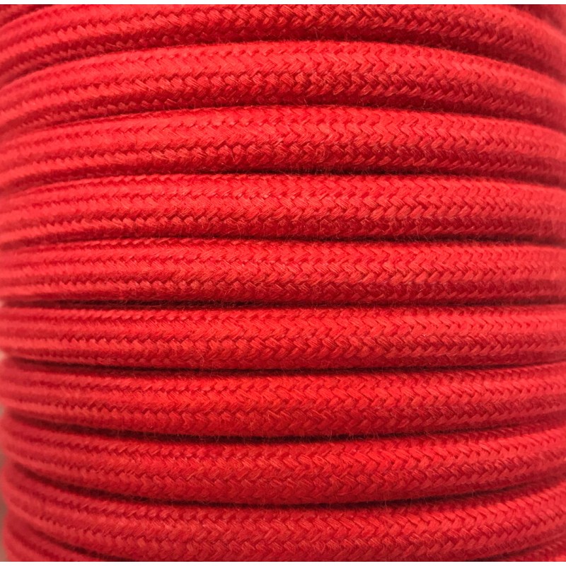 CIR62AL05 5m CABLE TEXTIL ROJO ALGODON LISO