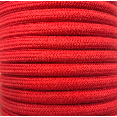 CIR62AL05 5m CABLE TEXTIL ROJO ALGODON LISO