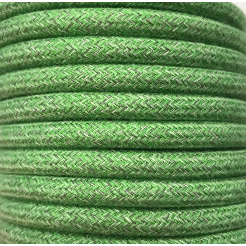 CIR62BA02 5m CABLE TEXTIL BATIDO VERDE ALGODON CIR62BA02 5m CABLE TEXTIL BATIDO VERDE ALGODON