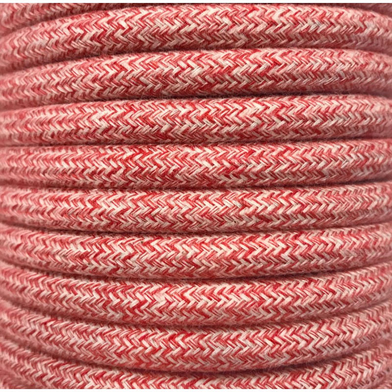 CIR62BA05 5m CABLE TEXTIL BATIDO ROJO ALGODON