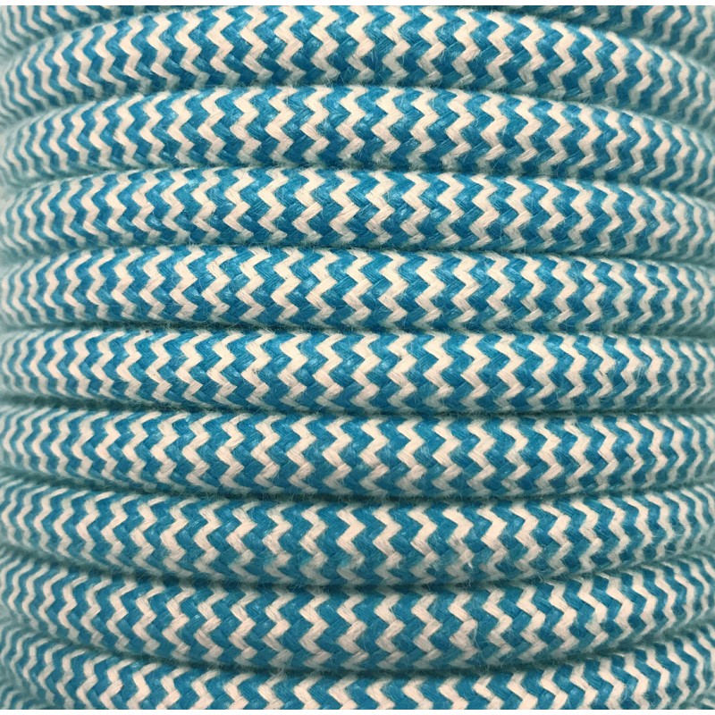 CIR62BA13 5m CABLE TEXTIL ZIG-ZAG AZUL ALGODON