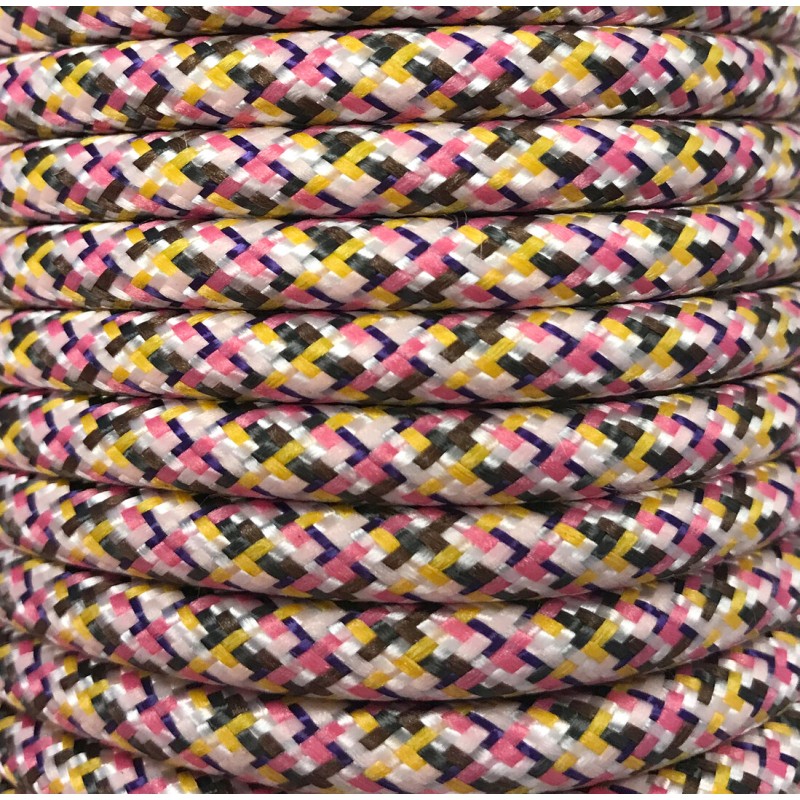 CIR62PI05 5m CABLE TEXTIL ROSA PIXEL BRILLO