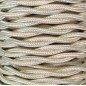 CABEXT2R03 5m CABLE TEXTIL TRENZADO BEIGE BRILLO