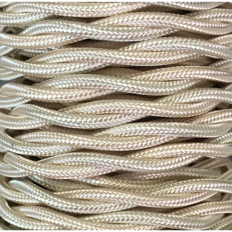 CABEXT2R03 25m CABLE TEXTIL TRENZADO BEIGE BRILLO CABEXT2R03 25m CABLE TEXTIL TRENZADO BEIGE BRILLO