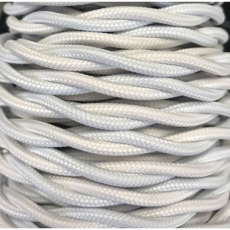CABEXT2P01 5m CABLE TEXTIL TRENZADO BLANCO
