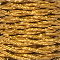 CABEXT2R05 5m CABLE TEXTIL TRENZADO DORADO