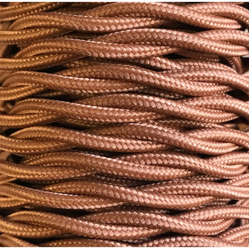CABEXT2P11 5m CABLE TEXTIL TRENZADO MARRON CABEXT2P11 5m CABLE TEXTIL TRENZADO MARRON