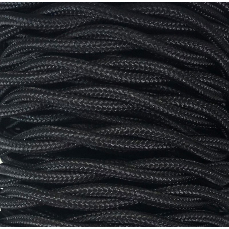 CABEXT2P19 25m CABLE TEXTIL TRENZADO NEGRO