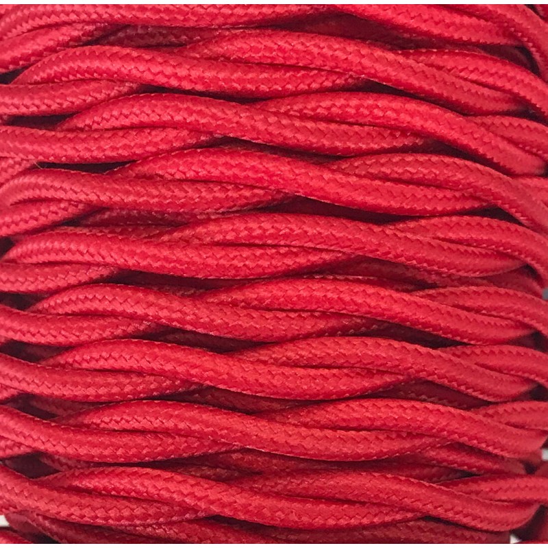 CABEXT2P18 5m CABLE TEXTIL TRENZADO ROJO