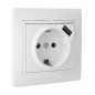 ERP60USBU BASE SCHUKO CON USB BLANCA SERIE EUROPA