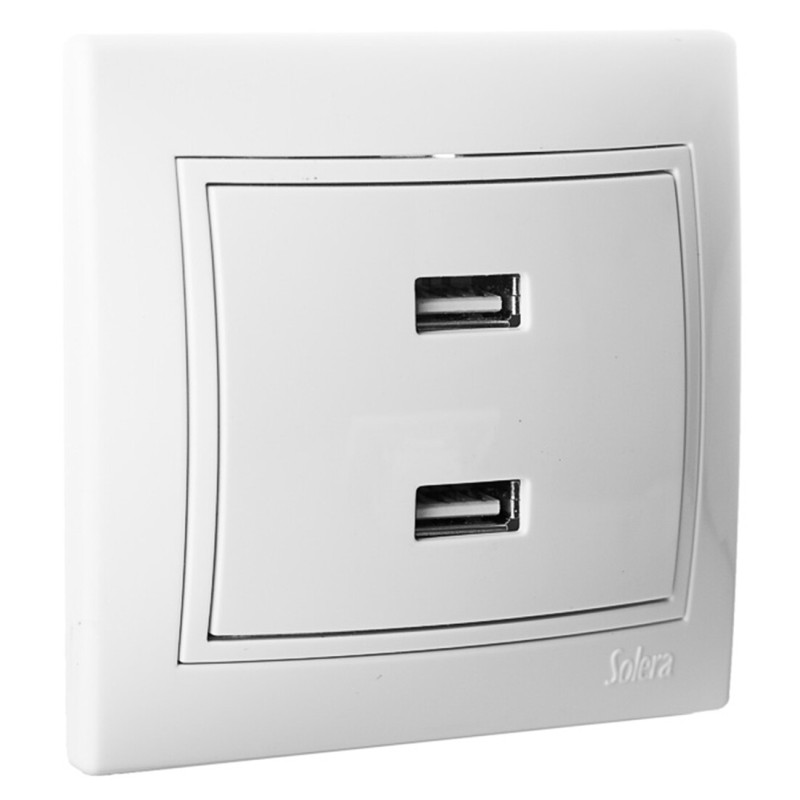 ERP2USBU CARGADOR DOBLE USB 2x2,1A BLANCO SERIE EUROPA SOLERA