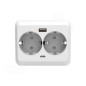 2901001 BASE DOBLE CON TOMA T EMPOTRAR 16A 250V +USB A Y B F-BRIGHT