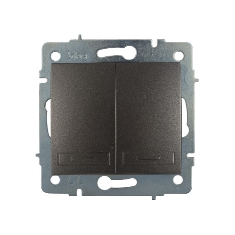 ERP12NGQC DOBLE INTERRUPTOR-CONMUTADOR GRAFITO SERIE EUROPA SOLERA