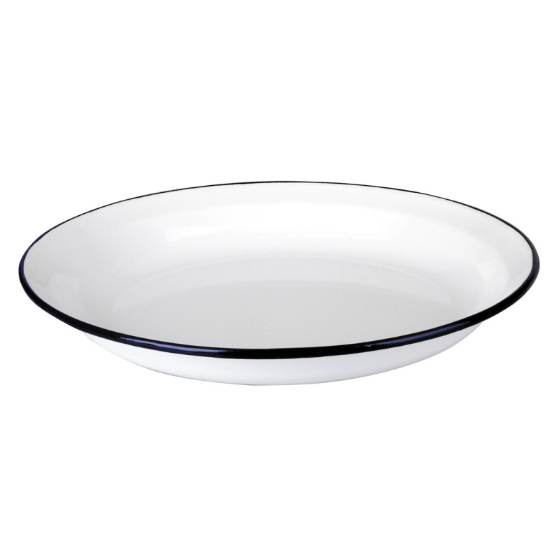 912924 PLATO HONDO ESMALTADO 24cm BLANCA IBILI