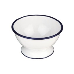 903812 BOL C-PIE ESMALTADO 12cm BLANCA IBILI