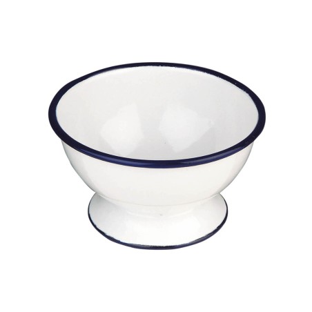 903812 BOL C-PIE ESMALTADO 12cm BLANCA IBILI