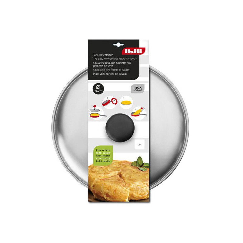 715826 TAPA VOLTEATORTILLAS ACERO INOX Ø26cm IBILI