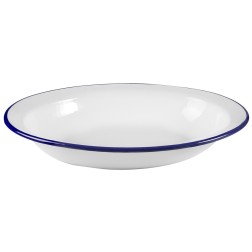 905232 FUENTE OVAL HONDA ESMALTADA BLANCA 32x25cm-