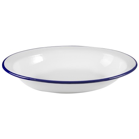 905232 FUENTE OVAL HONDA ESMALTADA BLANCA 32x25cm-