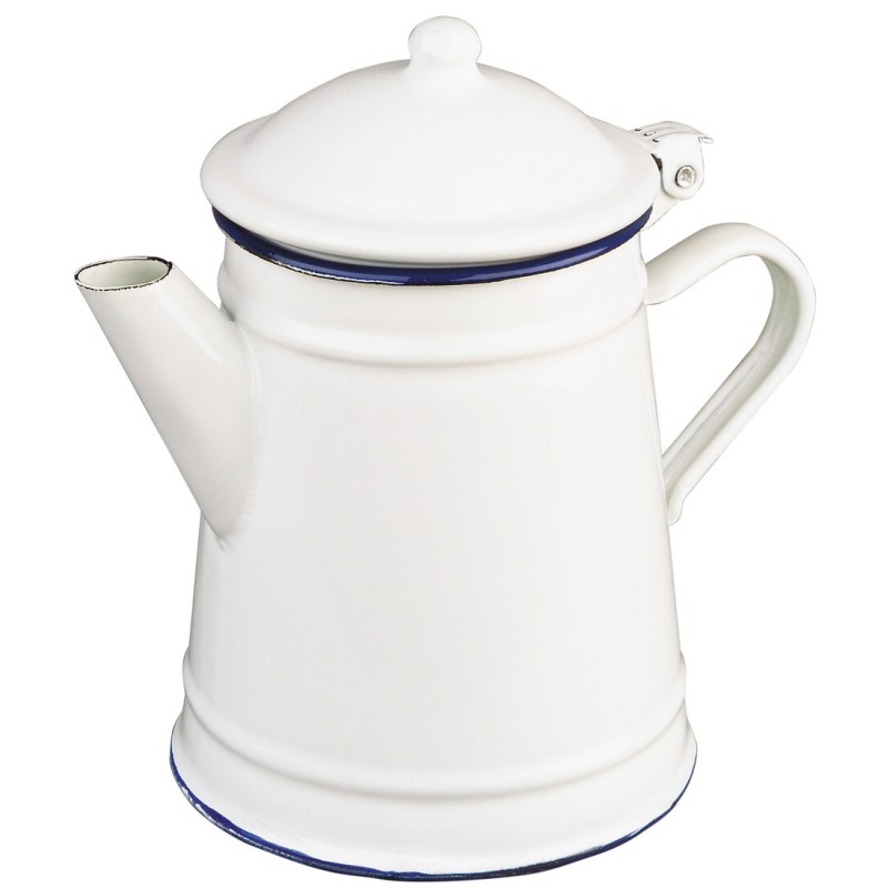 903210 CAFETERA CONICA ESMALTADA 1L BLANCA IBILI