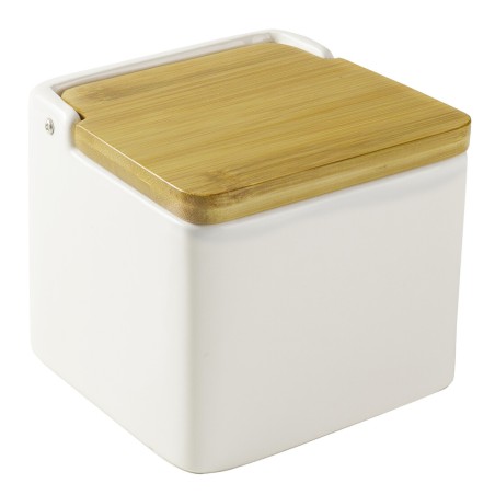 714810 SALERO DE CERAMICA Y BAMBU C-TAPA IBILI