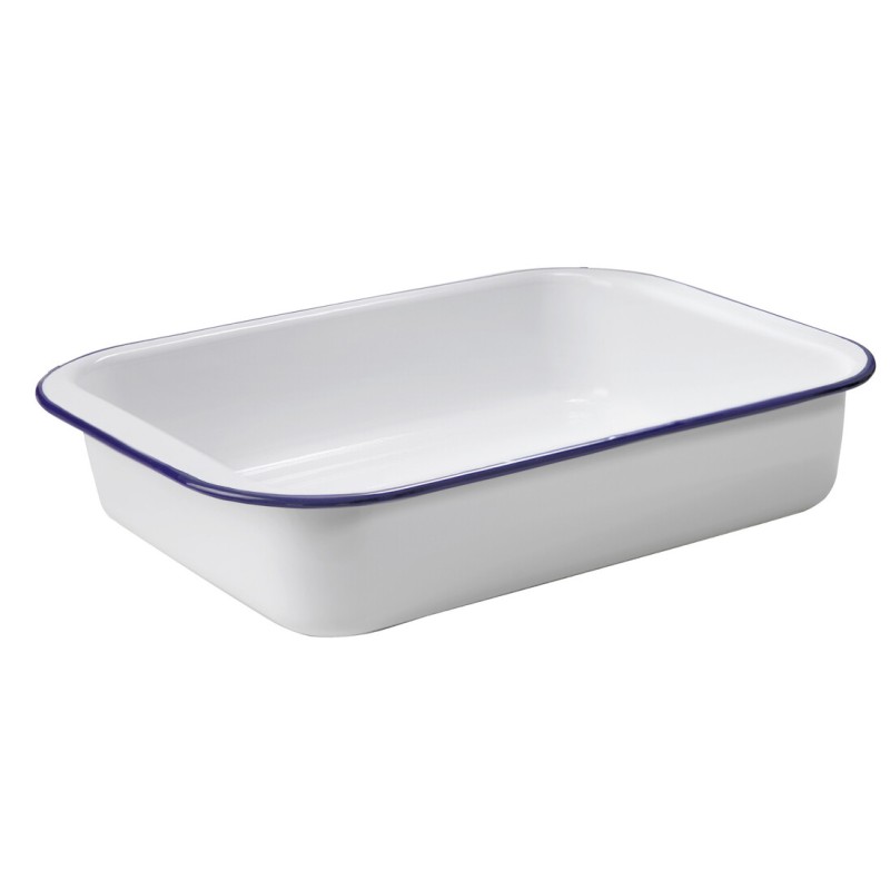905437 RUSTIDERA BLANCA ACERO ESMALTADO 37x24cm
