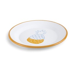 942000 PLATO PIÑA PARA POSTRE ACERO ESMALTADO Ø18cm GASTRO DESSIN IBILI