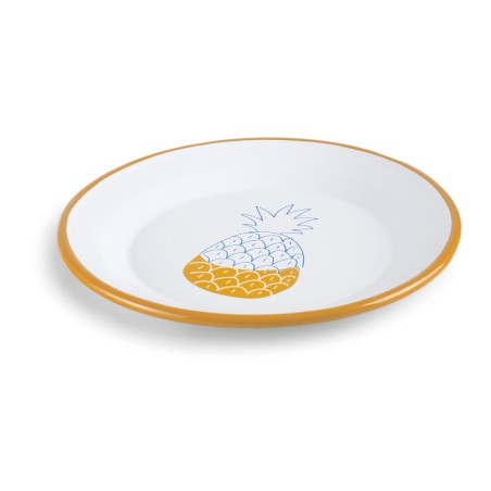 942000 PLATO PIÑA PARA POSTRE ACERO ESMALTADO Ø18cm GASTRO DESSIN IBILI
